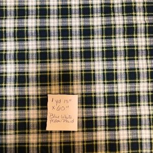 Blue & White Plaid Fabric by the Yard